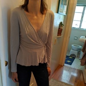 Leith silky wrap blouse